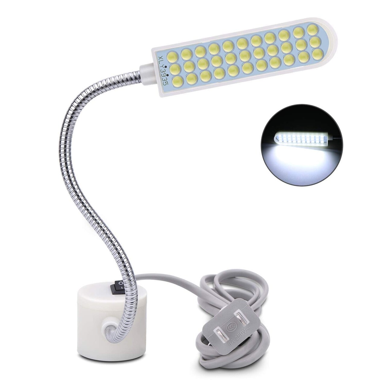 harmiey Sewing Machine Light (36LED) Gooseneck Work Light with Magnetic Mounting Base, Sewing Machine lamp White Soft Light for Lathes, Drill Presses, Workbenches